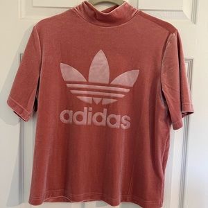 Adidas velvet mock neck top with tags